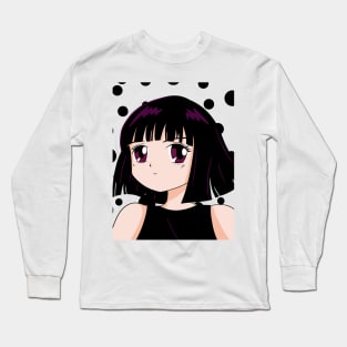 Anime Girl Black Hair Long Sleeve T-Shirt